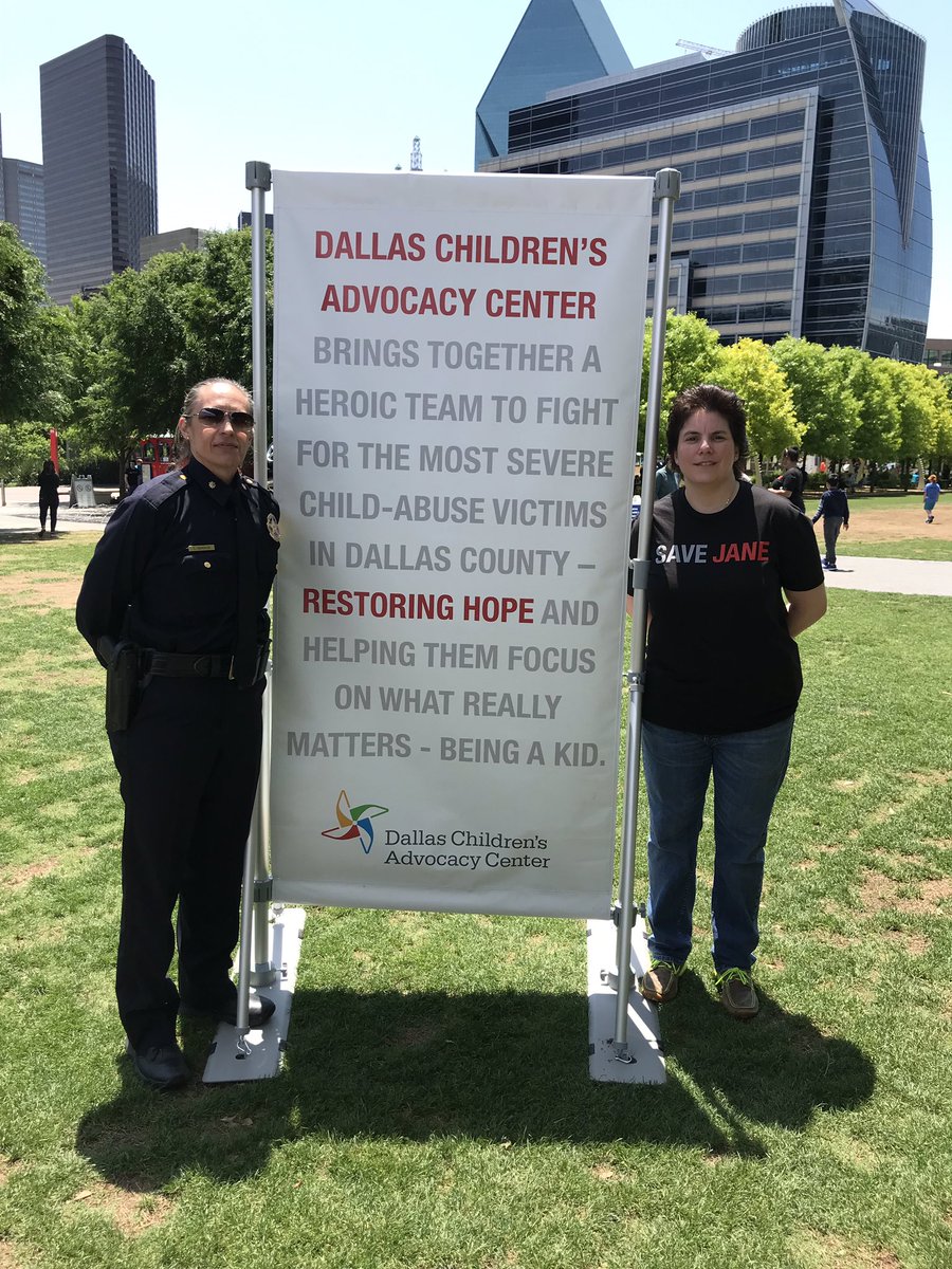 DallasPD's tweet photo. We are proud to be a part of the #SaveJane #DCAC event today honoring the victims of child abuse in Dallas county. #Over27,000Victims https://t.co/pfhDKsj4wf