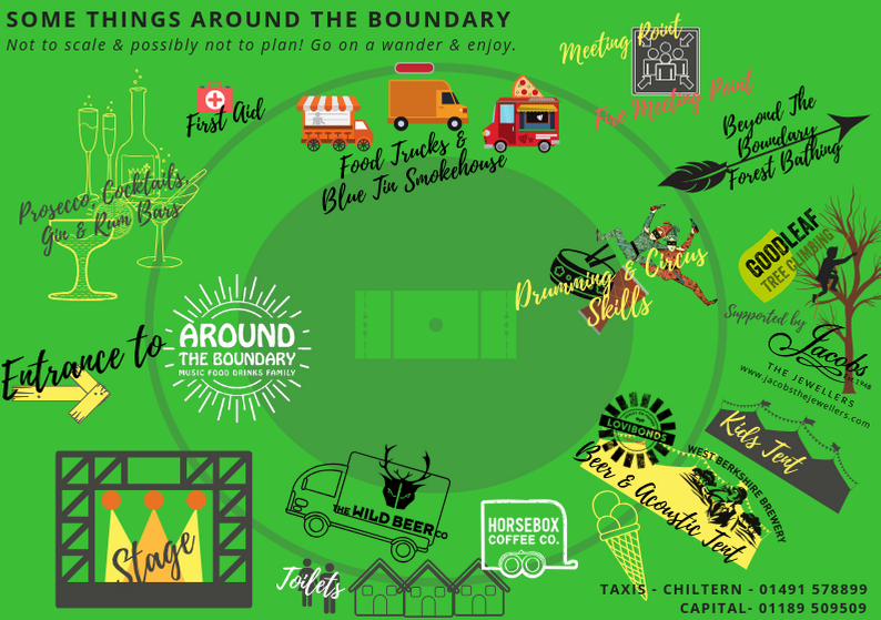 Our charity fundraiser <a href="/aroundTboundary/">Around The Boundary</a> is almost here! THIS Bank Holiday Sunday. A day festival run by volunteers with all profit going to charity **Sneak Peak** of line up &amp; schedule here. Please share if you can ❤️🙏. Food &amp; drink line up is amazing. Thanks to everyone.