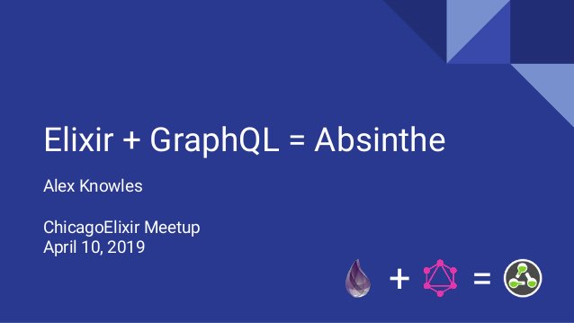 New video out!

Elixir + GraphQL = Absinthe

Great and entertaining talk by <a href="/a_lixer/">Alex Knowles</a> from <a href="/CityBaseInc/">CityBase, A Euna Solutions Brand</a> 

youtube.com/watch?v=V4V-KI…

#elixirlang #graphql #phoenixframework <a href="/elixirlang/">The Elixir programming language</a> <a href="/GraphQL/">GraphQL</a> <a href="/elixirphoenix/">Phoenix Framework</a> <a href="/absinthegraphql/">Absinthe GraphQL</a> 

Thank you <a href="/hashrocket/">Hashrocket</a> for sponsoring the meetup!