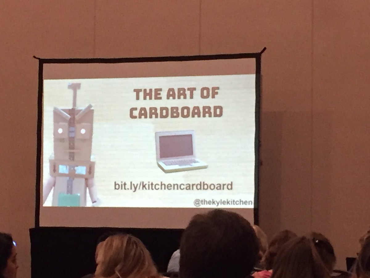HTKCoding's tweet photo. Amazing workshop with @thekylekitchen. We learned that the sky is the limit with cardboard #kitchencardboard #reuseablematerials #cantwaittoinspirekinderstocreate https://t.co/qJDPoNX2UA