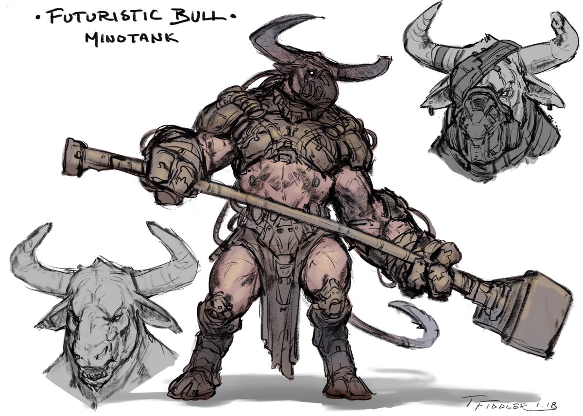 TFiddlerArt's tweet image. Hey guys! Here are days 9-12 from last year’s Creatuanary! A #Mandrake, the #Dagon, a #futuristic #bull and the #dracaenae! Thanks and Enjoy! #procreate #ipadpro #creature #creaturedesign #myth #digitalart #sketch #Creatuanary