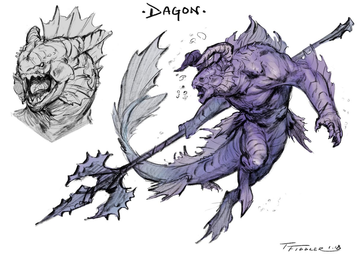 TFiddlerArt's tweet image. Hey guys! Here are days 9-12 from last year’s Creatuanary! A #Mandrake, the #Dagon, a #futuristic #bull and the #dracaenae! Thanks and Enjoy! #procreate #ipadpro #creature #creaturedesign #myth #digitalart #sketch #Creatuanary