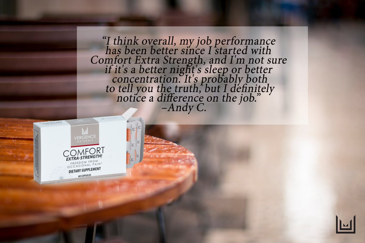 People are raving about #ComfortExtraStrength! ✨

“I think overall, my job performance has been better since I started with Comfort Extra Strength, and I'm not sure if it's a better night's sleep or better concentration..” –Andy C. ⭐⭐⭐⭐⭐

See more 👉 buff.ly/2GBUsIo
