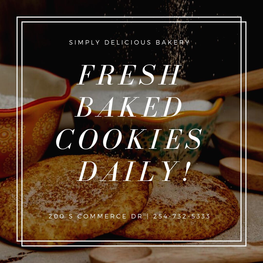 Simplydcakes's tweet photo. Yum! 😋 Come grab a few! 
...
#simplydeliciousbakery #simplydelicious #cookies #homemade #fromscratch #dessert #yum #bakery #bakerylife #shoplocal #shopwaco #wacotexas https://t.co/bZ7wgcPd9k