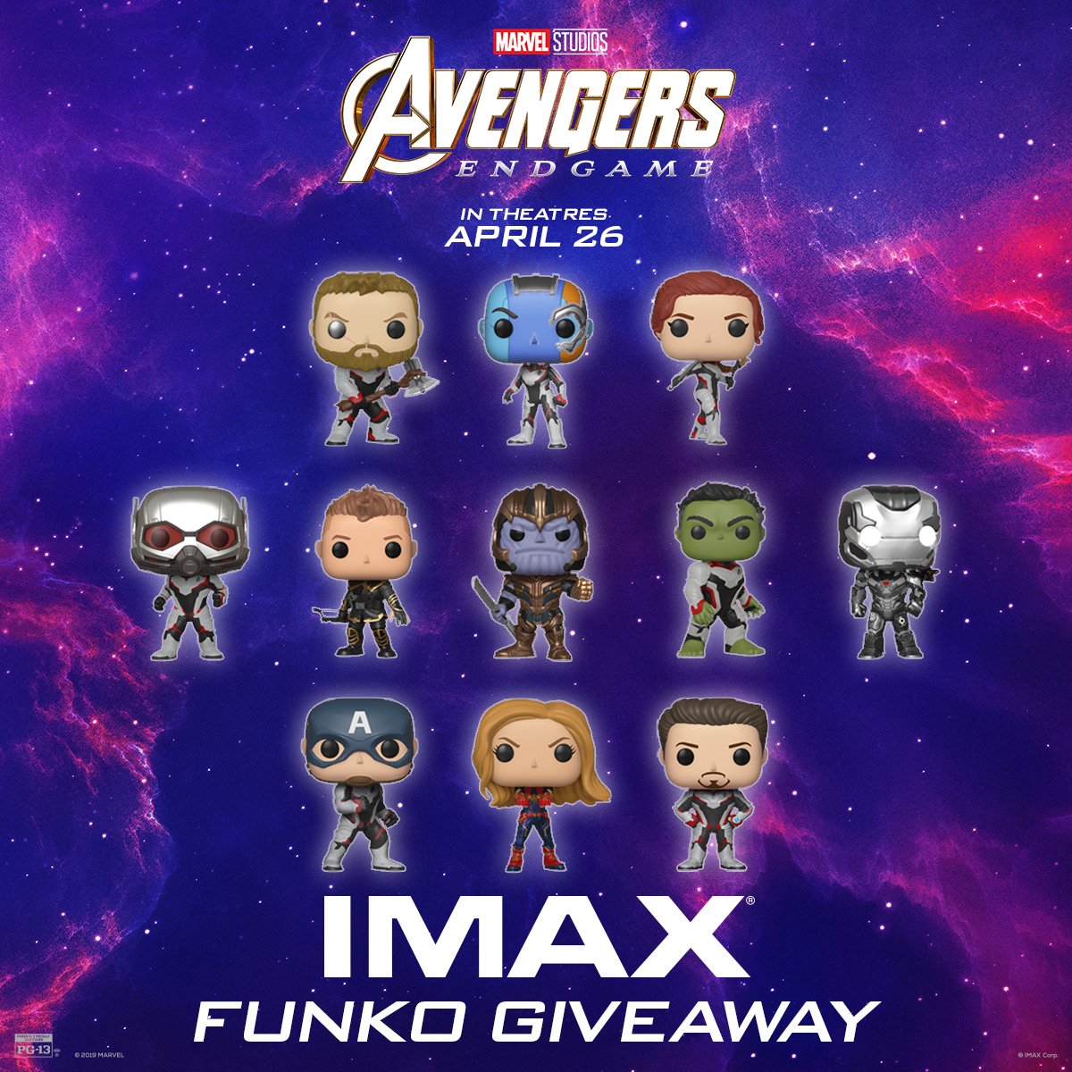 AMCTheatres's tweet image. GIVEAWAY 💥 Like &amp;amp; Follow to be entered to win ALL of these #AvengersEndgame Funkos! Winner will be announced 5/16. #DontSpoilTheEndgame 🎟: amc.film/2WbY4X6