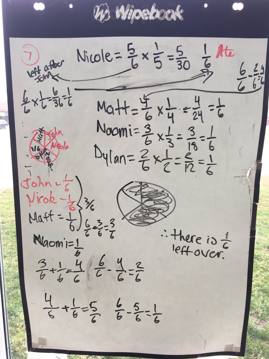 SchroedersGr8s's tweet image. Our problem today. Love how one group orally explained the logic, and another group proved it with the math. #fractionfun
