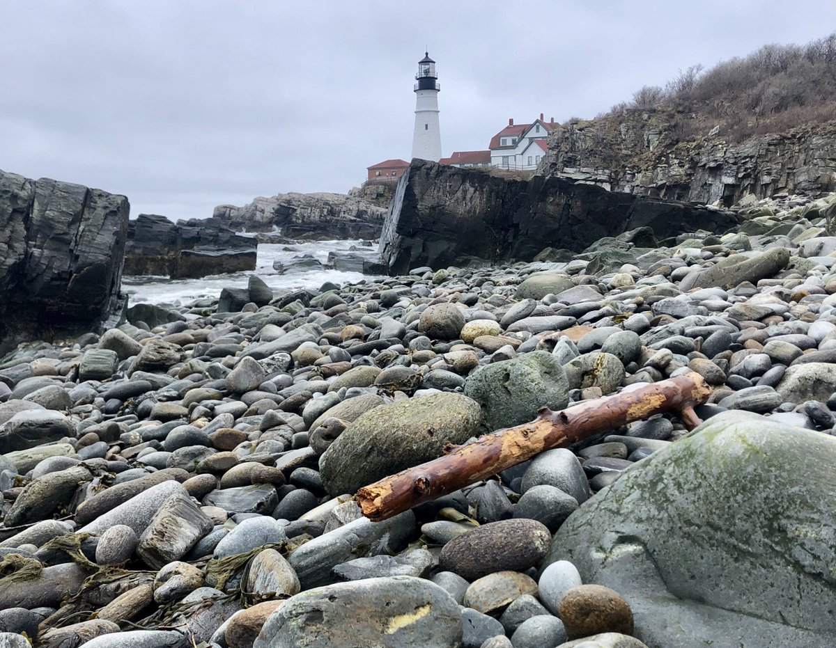 NearAndFarAZ's tweet photo. It's no hype - the lighthouses in #VisitPortlandME rock! I got to see 3 great ones today on the @SummerFeetBike lighthouse bike tour. Chilly but awesome💙@VisitPortland #HeadLighthouse #BugLighthouse #BreakwaterLighthouse #SpringPointLedge #WITS19 #PortlandMaine @VisitMaine https://t.co/f0uppXeonZ