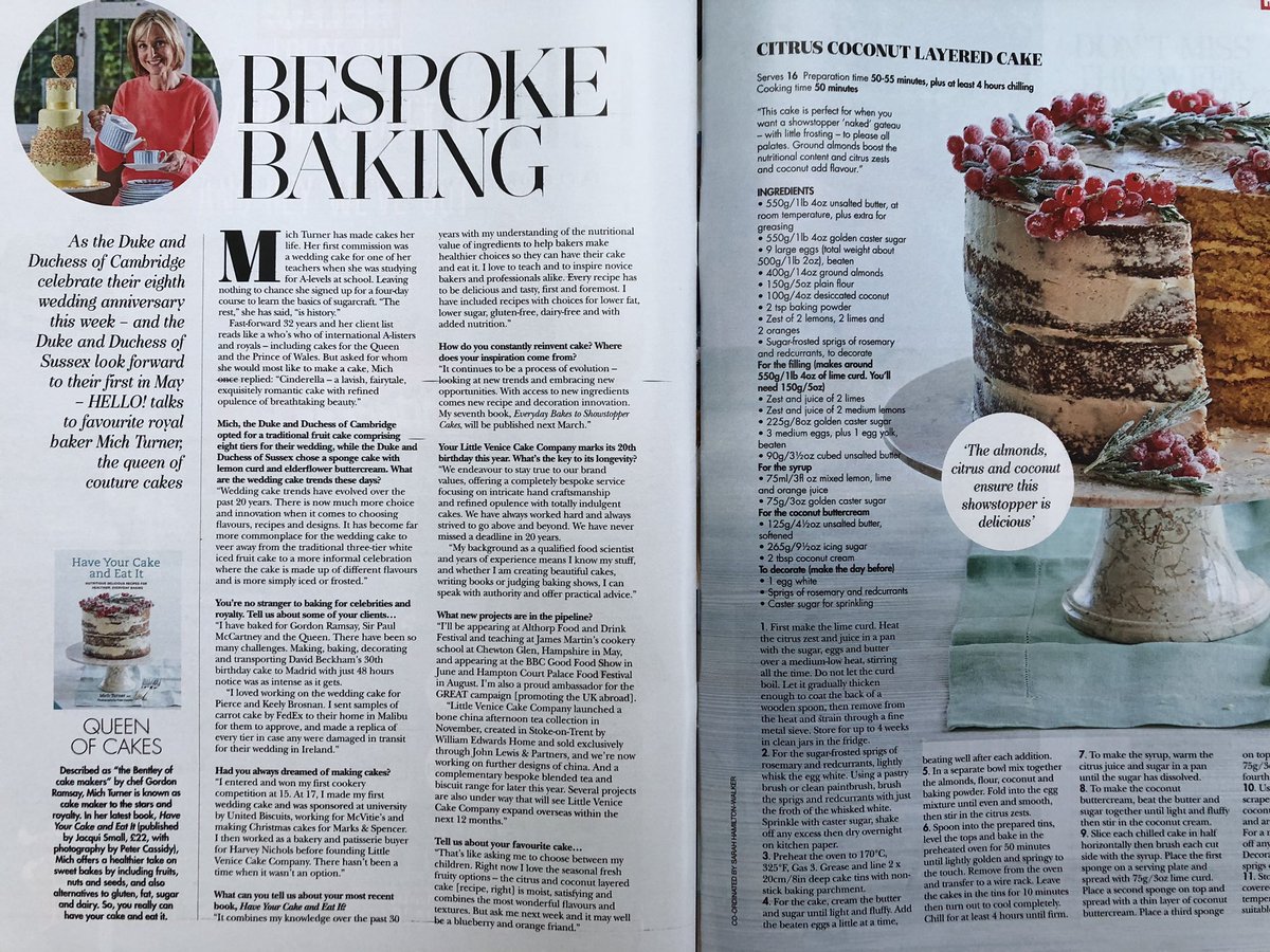 Lovely interview with our client @MichTurnerLVCC in <a href="/hellomag/">HELLO!</a> - <a href="/CakeVenice/">LittleVeniceCakeCompany</a> celebrates 20 years &amp; has exciting plans for the coming 12 months. An author, entrepreneur, speaker, ambassador, professional consultant &amp; of course #queenofcakes 🎂 #britishbrand