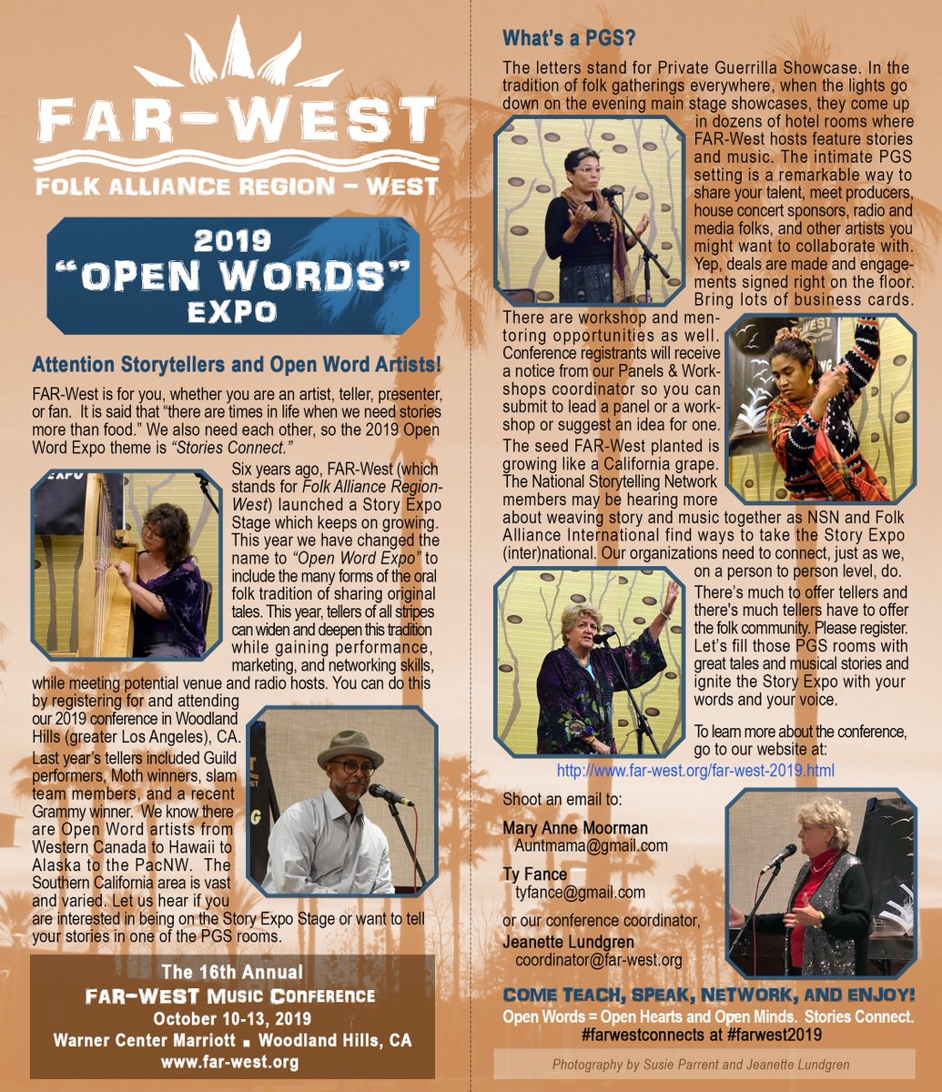 far_west's tweet photo. Thanks to @PicksCDs for the 2019 @far_west #OpenWordsExpo flyer promoting #storytelling at our conference.
https://t.co/hQm0x7yhIF
#OpenWords #OpenHearts #OpenMinds #farwestconnects #storiesconnect https://t.co/FiT1kZpUdZ
