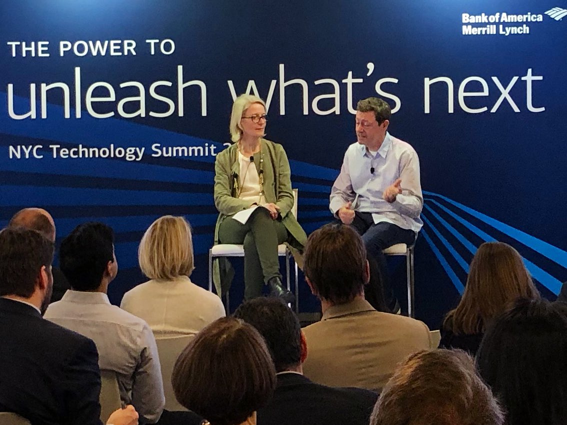 tmildenhall's tweet photo. Great to hear from @fredwilson and Maria Gotsch @FinTechLab on venture investing in NYC #BofAMLTech https://t.co/96rtx2OffU