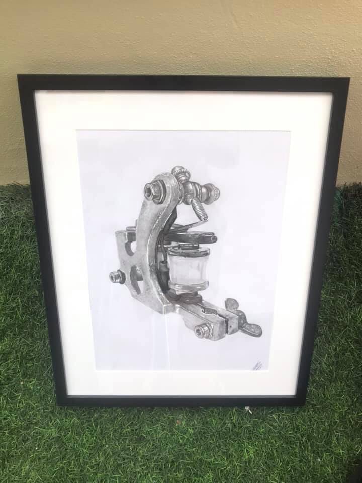 jordanhallart's tweet photo. My new tattoo machine drawing any tattooist out there looking for a piece of artwork for there studio πππ» #tattoo #tattooist @JayTAT2 #tattooartist #ink #ukink #tattoomachine @tattoomagazine @TattooMagazine1 #ink @Intenzeink https://t.co/RwY7qDoVqT