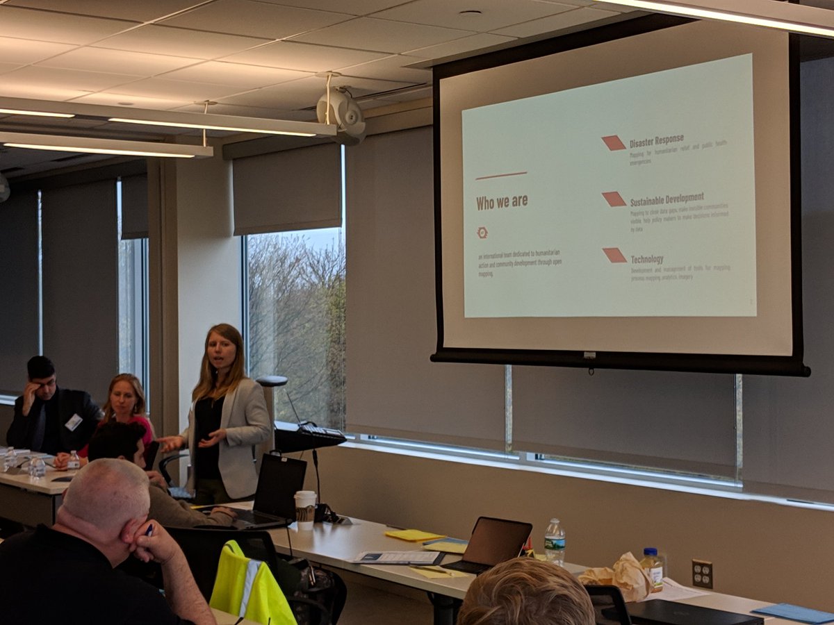 IAEMRegion1's tweet photo. #GIS and Crowdsourcing with Jess Beutler @HOTOSM How are you using crowdsourced data in your maps and dashboards? #CrowdsourceEM #SMEM https://t.co/lMRaY1LSBE