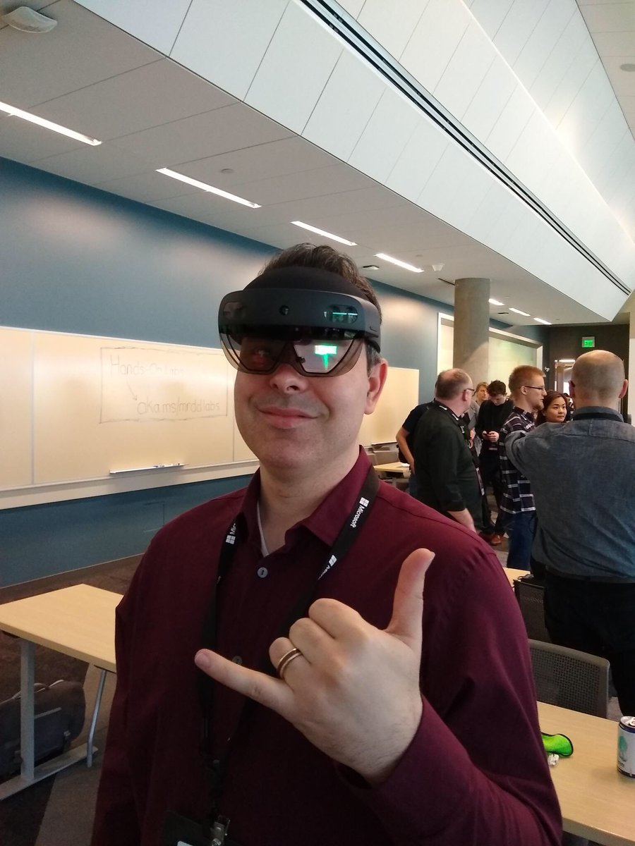 SphereGen's tweet photo. One of our Unity Developers Andrew, is out at the @microsoft HQ this week learning and testing out the all new HoloLens 2!
.
.
#hololens #hololens2 #microsoft #mixedreality #augmentedreality #virtualreality #microsoftpartner #mixedrealitypartner #MRDevDays https://t.co/LXeFIdVOff