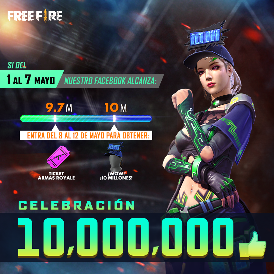 Free Fire Latam Auf Twitter Rumbo A Los 10 Millones De Likes En Facebook Celebremos Juntos Los 10 000 000 De Likes Desbloqueando Recompensas Entra Ya Y Dale Like A Https T Co S7kmreeed4 Freefire 10mlikes
