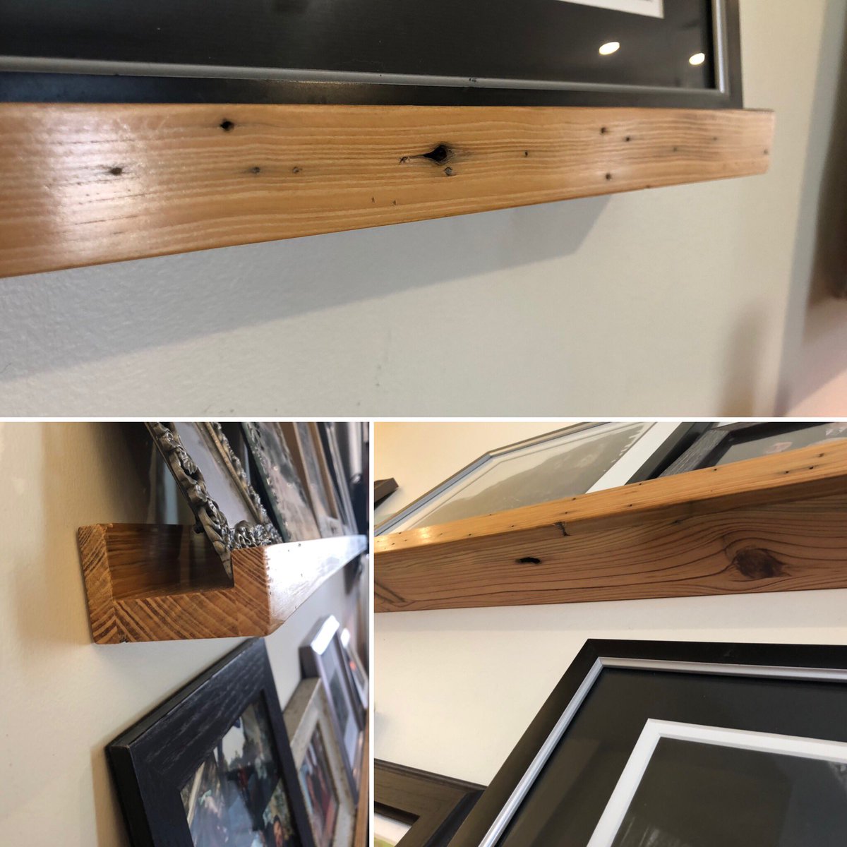 Reclaimed picture rails. Give a nice warmth and character to an ordinary wall. Excited to add these to our custom offerings. Let us build some for you and we're happy to ship nationwide <a href="/NOLAWoodWindows/">NOLA Wood Windows</a>