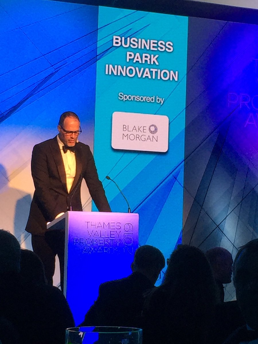 Richwade82's tweet photo. Many congratulations Innovation Catalyst TVSP, winners of the Business Park Innovation category at #TVPA19 sponsored by @BlakeMorganLLP. Andrew Farmery doing the honours; with some help from @MartinBayfield! https://t.co/NcfStJD8VD
