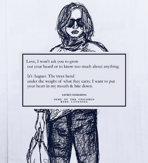writebloody's tweet photo. We love a collaboration. Purchase Lauren Sanderson's book "Some of the Children Were Listening" at https://t.co/c6MQ2OG7D0 and check out more of Kristen Mikalachki's artwork at her website here: https://t.co/2YTpGyS5hf

#poetry #collaboration #visualart #sketch #writebloody https://t.co/NEM3lRaDIQ