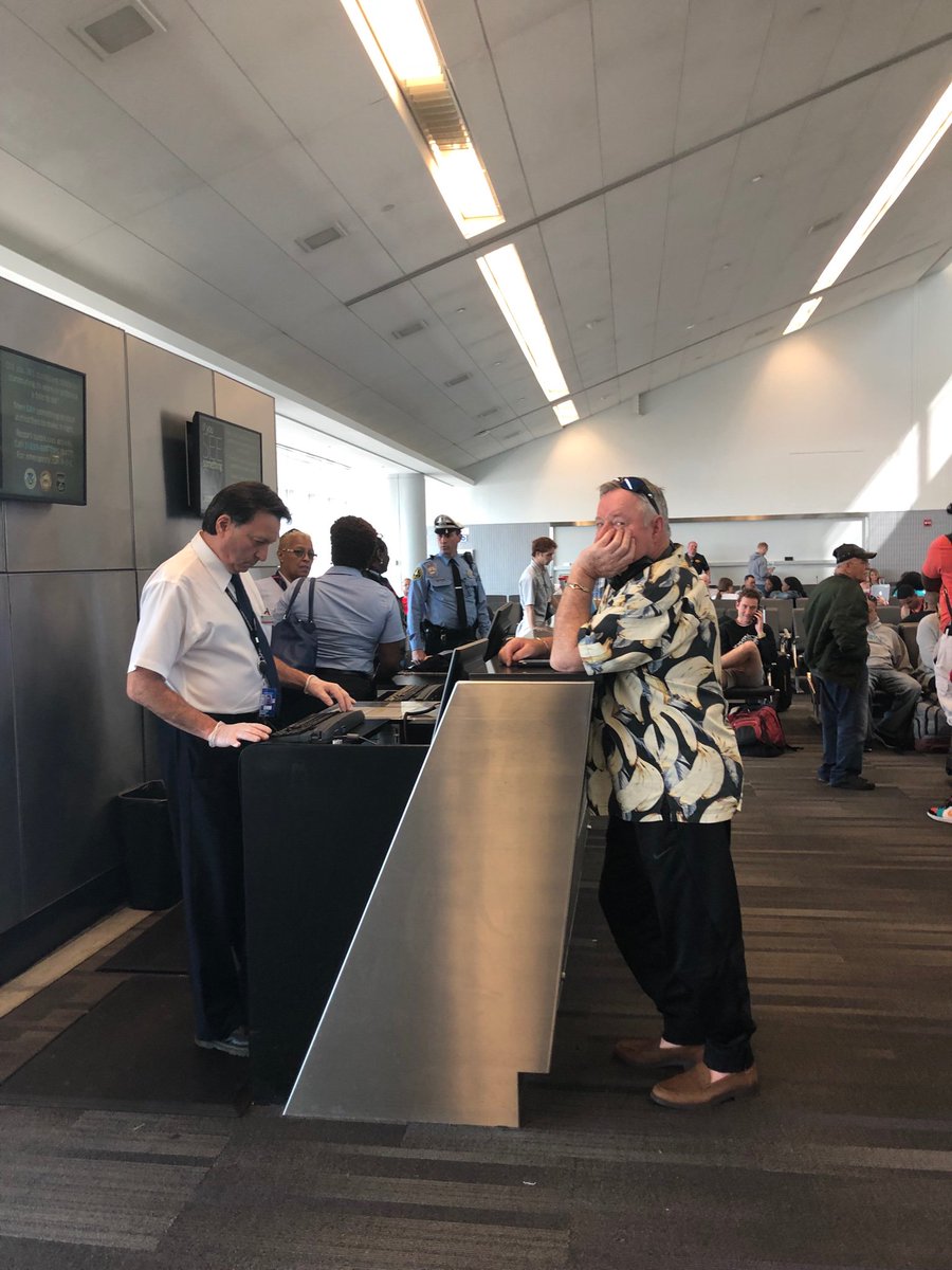 After two deplanes on flight 1496 from PHL to San Juan one passenger got a little upset and <a href="/AmericanAir/">americanair</a> calls security. Really? How about doing something productive?
