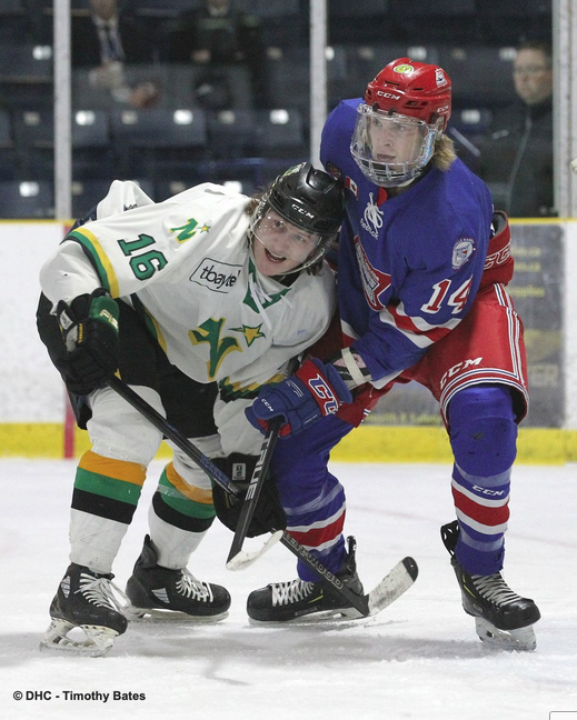2 tallies apiece in 2nd stanza as <a href="/OakvilleBlades/">Oakville Blades</a> (<a href="/OJHLOfficial/">OJHL</a>) lead <a href="/TBNorthStars/">Thunder Bay North Stars</a> (<a href="/SIJHL/">SIJHL</a>) 7-2 after 40 minutes at the #CJHL_DHC in Cochrane. Photo credit: Timothy Bates, DHC / <a href="/ojhlimages/">OJHL Images DOP</a>
