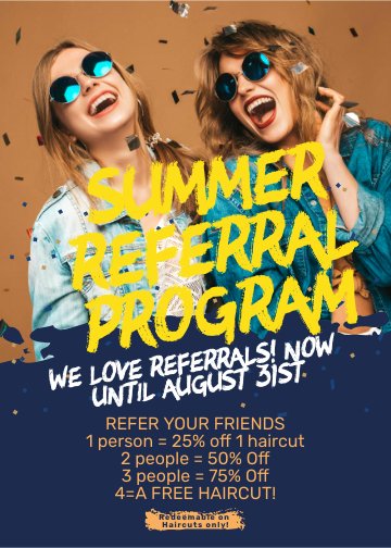 Check out our summer referral program! We love referrals and want to reward you for them! Thank you to our wonderful clients!