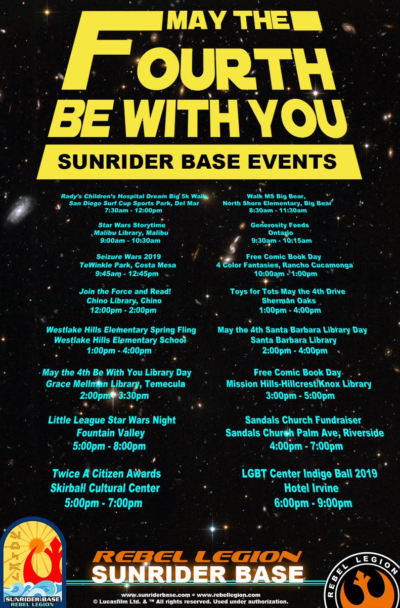 ✨So Cal!✨ Come out and support some causes that are out of this world! #StarWarsDay is almost here. See you soon!!