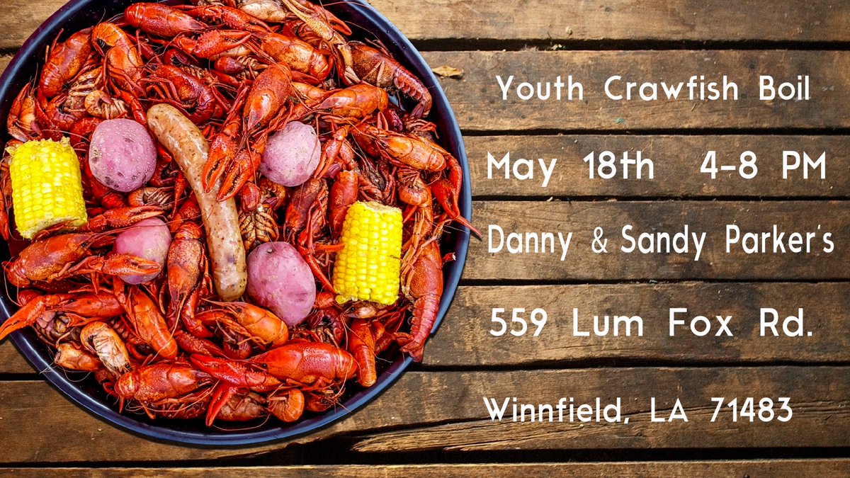 FirstWinnfield's tweet image. Our annual Youth Crawfish Boil is coming up. You won't want to miss it!