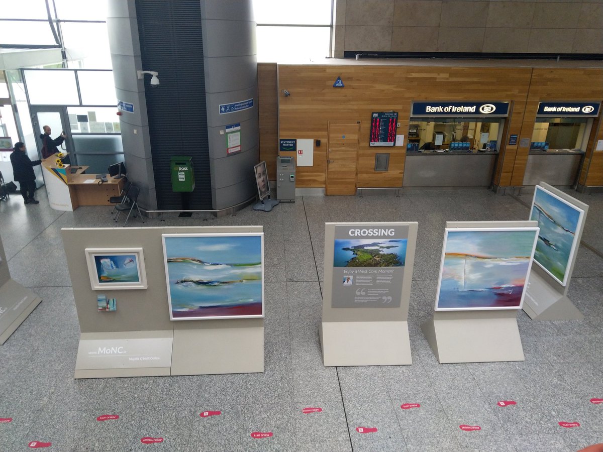 Me watching them looking at
Majella O'Neill Collins new work at
<a href="/CorkAirport/">Cork Airport</a> for the month.