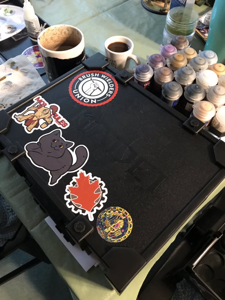 Jodyanna83's tweet image. My stickers from @Painter_Local came today!!!! Thank you so much!!!! I really appreciate it! ❤️ I put one on my car and one on my paint box. #paintingminiatures If there’s anyone else who wants to do a sticker exchange let me know! #stickerexchange