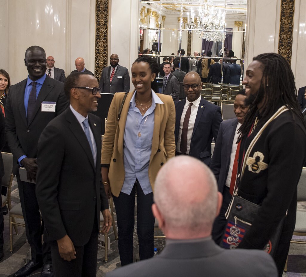 Prof_YKalyango's tweet photo. A big NBA &amp; Golden State Warriors fan, Rwandan President, Paul Kagame @PaulKagame attended the Warriors’ 104-100 victory over Houston Rockets in Game 1 Playoffs. Rwanda will have a professional club in NBA’s new 12-team Basketball Africa League when it debuts in Jan 2020! #Rwanda https://t.co/WIWFWDlhZi