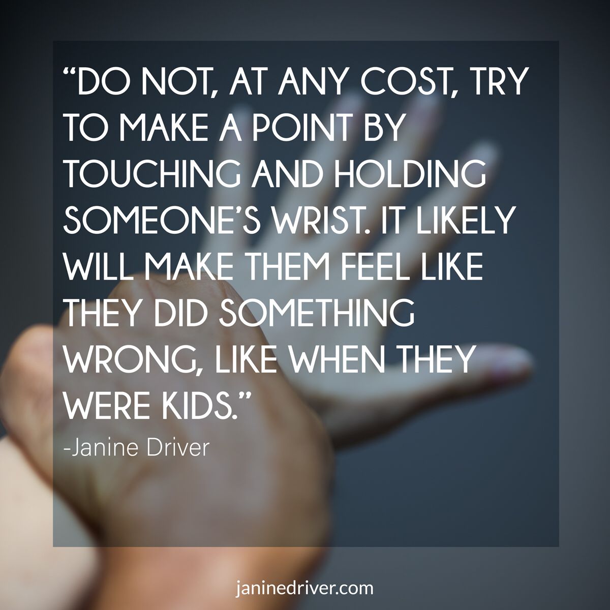janinedriver's tweet image. The only person you should be holding by the wrist is your child when they do something bad.  Dont pull this move on an adult. Its just not smart! #BodyLanguage #BusinessLanguage #Business #JanineDriver #Language