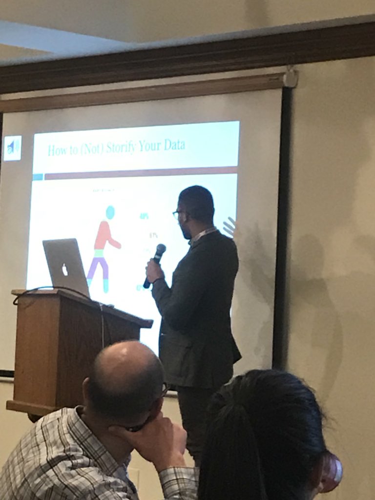 S360EdTeam's tweet photo. “There are people behind the numbers.” The dos and dont’s of #dataviz w/@danielnzavala #waedu #wspraproud #waspra https://t.co/DsHWCMGfGQ