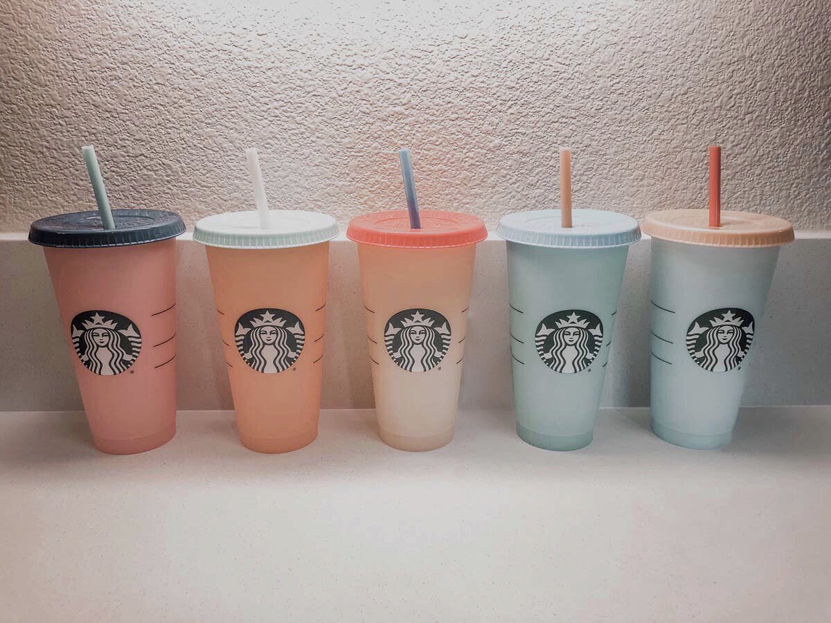 ohkayleesierra's tweet image. Save the planet and 10 cents every time you use one of these cute, reusable cups at Starbucks! ♡