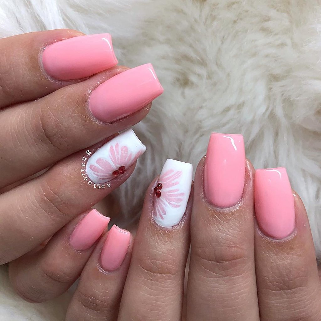 Stylish Nail Art Design Ideas To Wear in 2021 : Mix and Match Designs on Pink  Nails