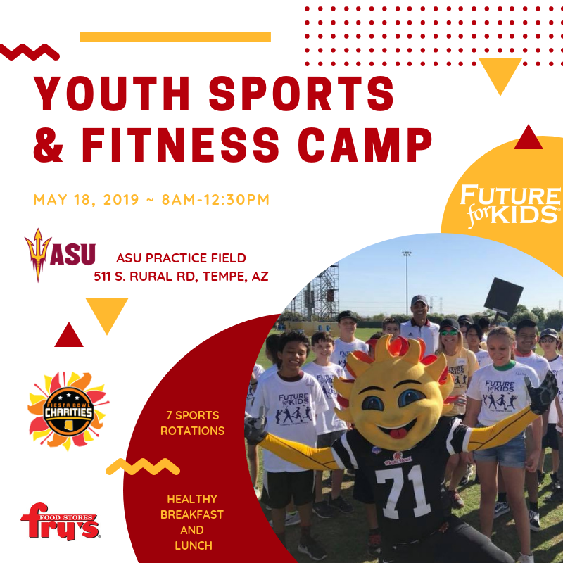 Futureforkids's tweet image. Do your kids ages 8-12 love engaging in new sports activities? Why not sign them up for the upcoming Youth Sports &amp;amp; Fitness Camp on May 18th at ASU!
futureforkids.org/youth-sports-a…

#YouthCamps #SummerCamp #ASU #SunDevilFootball