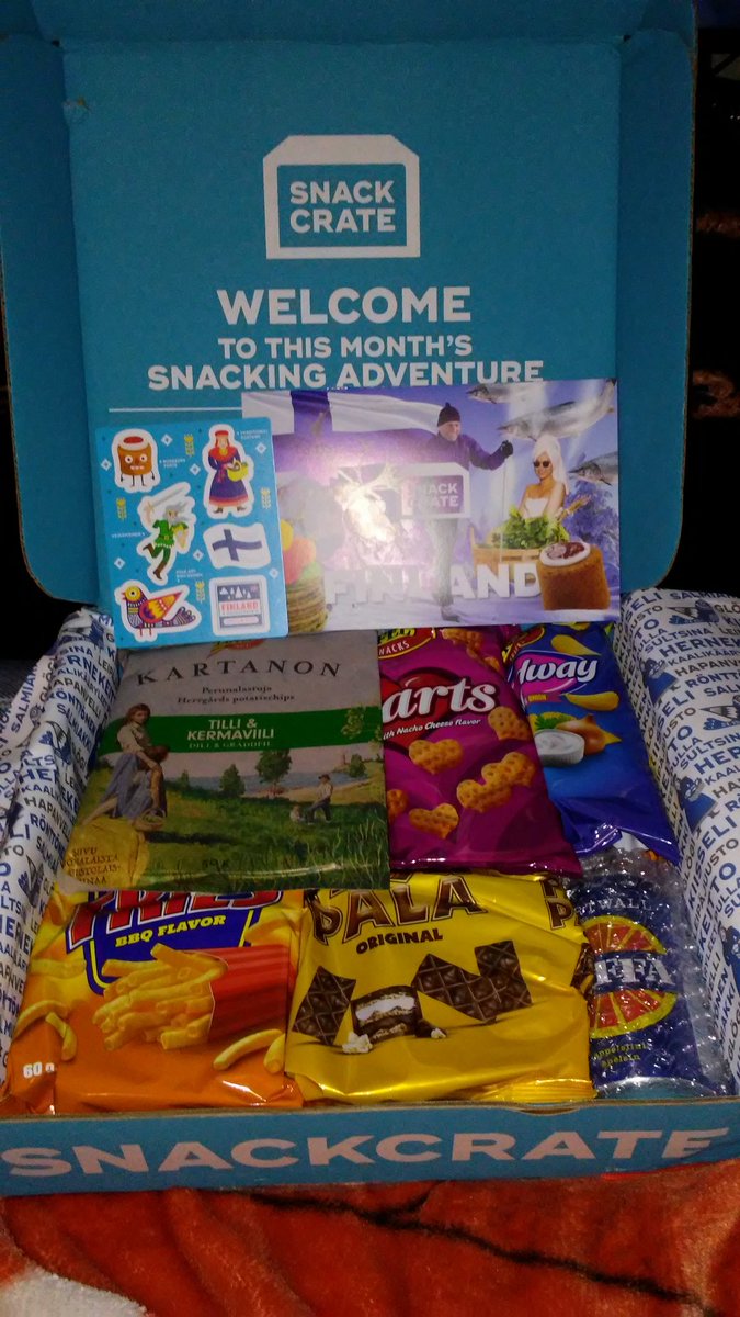 YourBigBroSteve's tweet photo. My monthly Snackcrate came in today! Where the Heck are my Finnish Friends at!? At a Glance it looks like you guys have the best candy in the EU! Lemme know what I should try first!! I highly recommend this mail order candy! #LateEasterSnacks #SnaccTime https://t.co/kQBYC2Yzgp