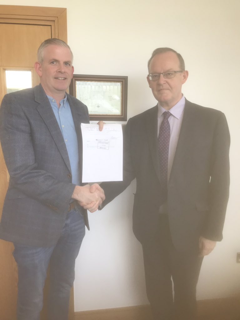 gormleyw's tweet photo. It’s official. Nomination papers signed. Thank you to John and the staff of @sligococo for your help. 
#LE19 #Sligo 
@OceanNWT @sligoweekender @SligoChampion https://t.co/KIhYtt9wDc