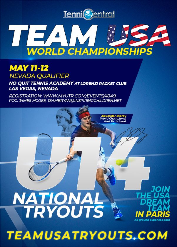 UTRPoweredEvent's tweet photo. Las Vegas, NV  ➡ TEAM USA WORLD CHAMPIONSHIPS TRYOUTS U14 - NV AT NO QUIT TENNIS ACADEMY LORENZI RACKET CLUB (MAY 11-12)

📍Lorenzi Racket Club

🗓 May 11-12, 2019

Registration ends May 9 @ 10 pm EST ➡️ https://t.co/bKg8G84brc https://t.co/QRTZhZ4NhS