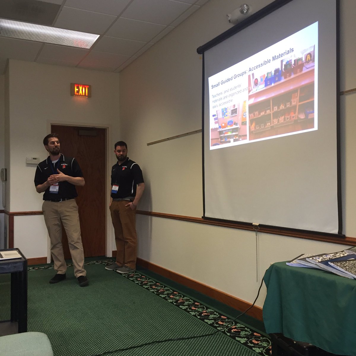 MichelleTranchi's tweet photo. Adam and Kevin rocked it at @WIMathCouncil sharing small guided groups and how application time can be accessible for all! Such dedicated and talented educators!@HadfieldHuskies #wismath19 #sdwmath https://t.co/BBeTZv7KYd