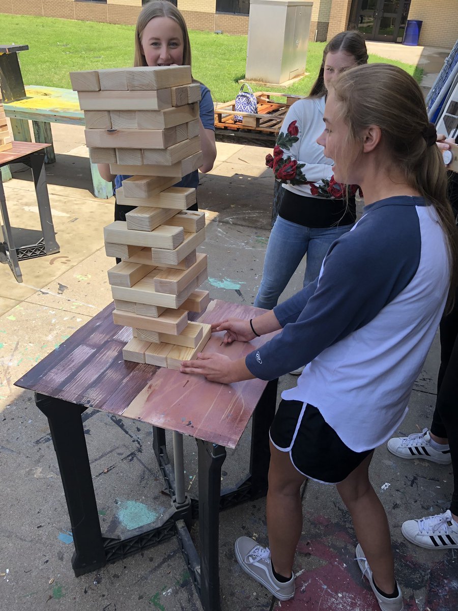 CoachKetcham's tweet photo. It was a Tech 1 rite of passage day. Scrap wood jenga!
#TechInRealLife https://t.co/09fAXyEMf2