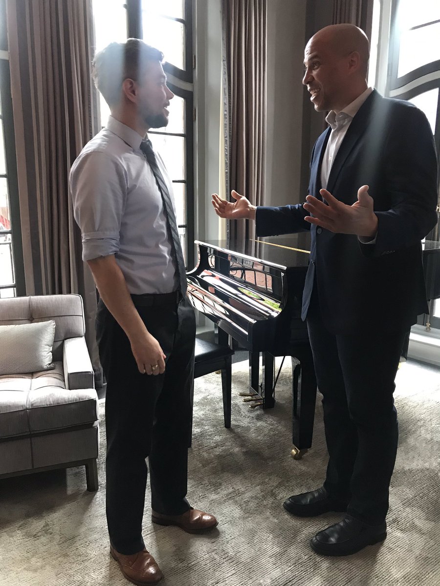 “Senator Booker, if I win my race I will be the first transgender man elected to the bench in the U.S.”

“That’s incredible—thank you for running.”

You can see it in his face!

<a href="/CoryBooker/">Cory Booker</a> 

#HenryMakesHistory