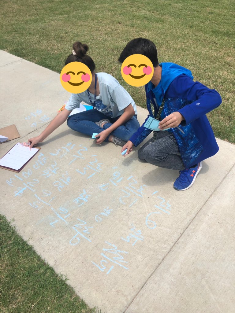 One day of intense scavenger hunts using multiple reps and one day of challenging competitions with sidewalk chalk while orderingrational numbers with our Pre-AP friends! #mpjhmath #STAARreview⭐️