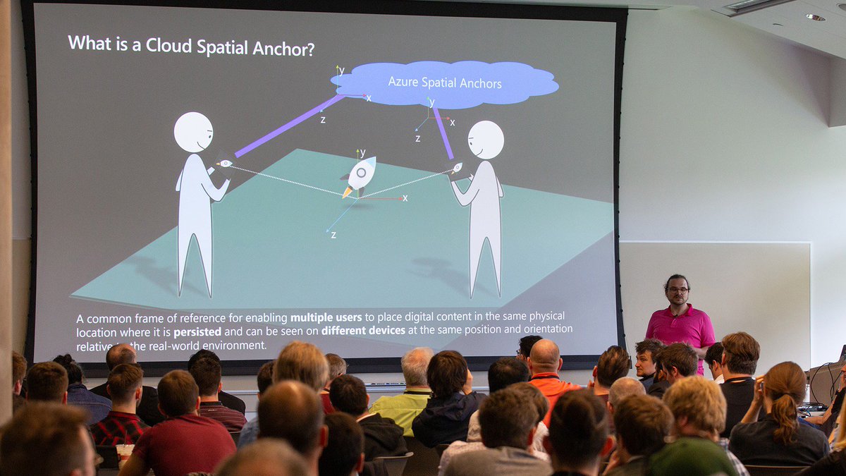 MxdRealityDev's tweet image. Azure #SpatialAnchors makes it easier to build cross-platform, multiuser mobile AR apps and enhance your apps with spatial awareness (useful in navigation! training! gaming!). At #MRDevDays, @jparismorgan and @rschu shared a demo sample to try yourself: github.com/julianparismor…