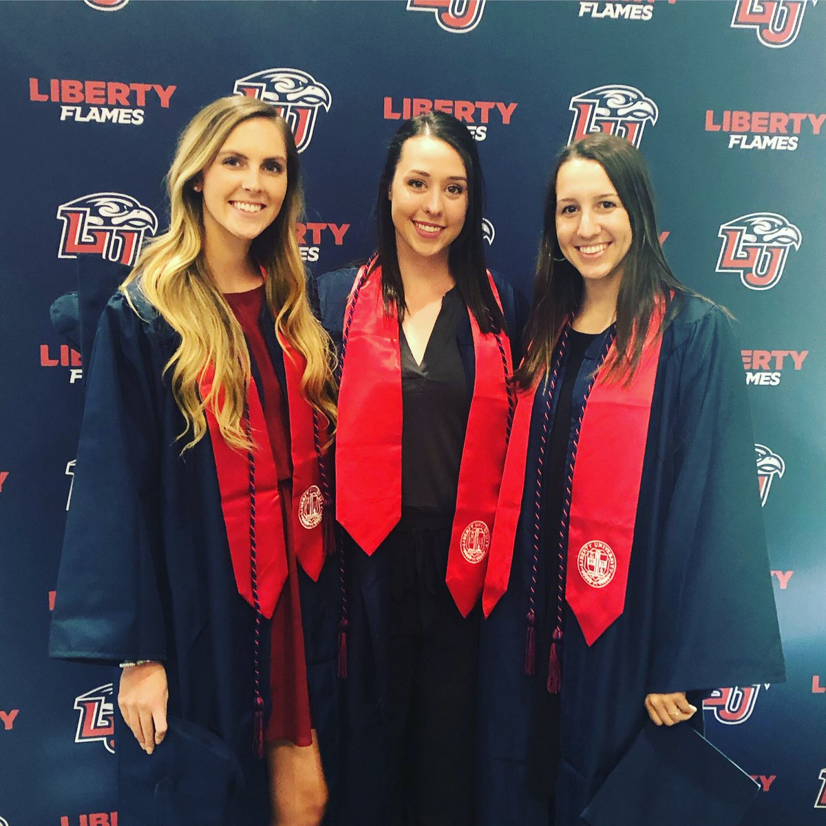 LibertyWVB's tweet photo. Congratulations to our “graduates” who received their cord today! 🎓 All three will be beginning their masters degrees as they continue to compete for the Flames! 🔥🔥🔥#goflames #whynotLU #graduation #masters #itcanbedone #risewithus https://t.co/g30C9geAZt
