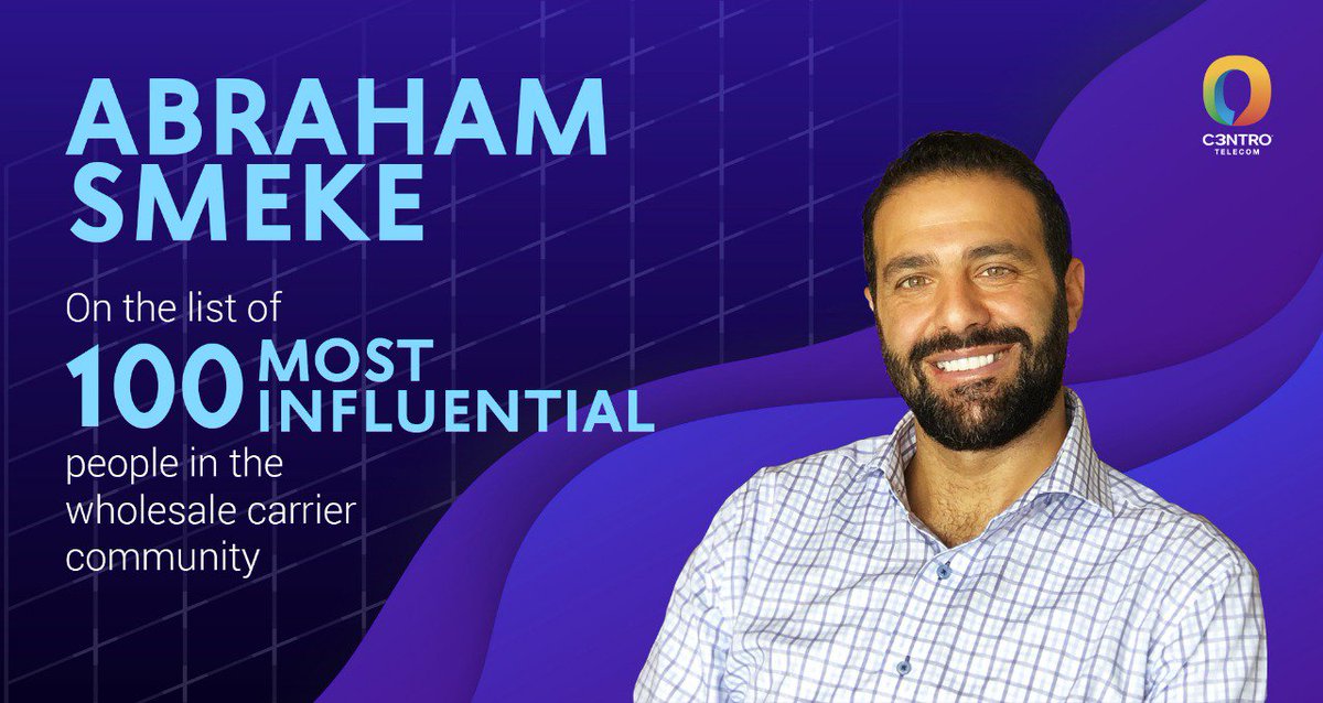 c3ntrotelecom's tweet photo. C3ntro is happy to announce that our VP Wholesale Carrier Abraham Smeke has been listed in the Power100 as one of the most influential people in the telecom industry. @capacitymedia #telecom #telecommunication https://t.co/UFmQOWykH7