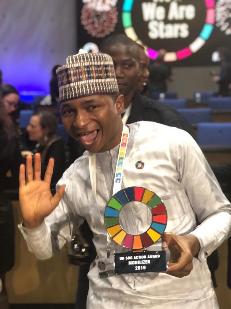 SDGActors's tweet photo. Congratulations to this great #SDGActor.
@HamzyCODE of @Connected_dev who just won the @un @SDGaction global award for mobilizer of the year. Connected Development is doing a great work in @nigeria to ensure government funds get rightly appropriated. Many Congratulations https://t.co/YW0gINgoBG
