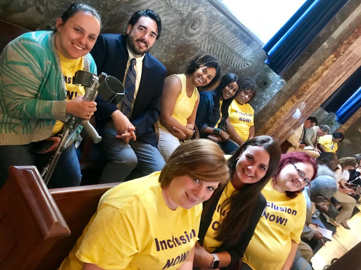 LaDDCouncil's tweet photo. Disability Services Day was a success! We showed our legislators how strong the collaborative advocacy efforts are in LA for restoring rates to support disability services💛💜
#SupportDisabilityServices
#DisabilityServicesDay
#AdvocacyWorks
#YellowShirtDay 
#LaDDC
#LaGov 
#LaLege https://t.co/cWxgAqCJVY