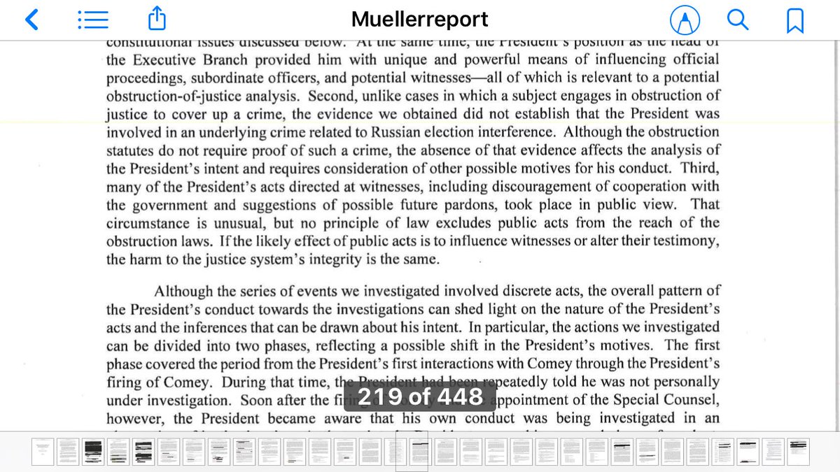 53. So both before and after the firing of Comey, the president* privately and publicly attacks, tries to control and encourages witnesses not to cooperate with Trump-Russia investigation. His lawyers attempt to squash investigation & fail.Perspective: He acts like a guilty man