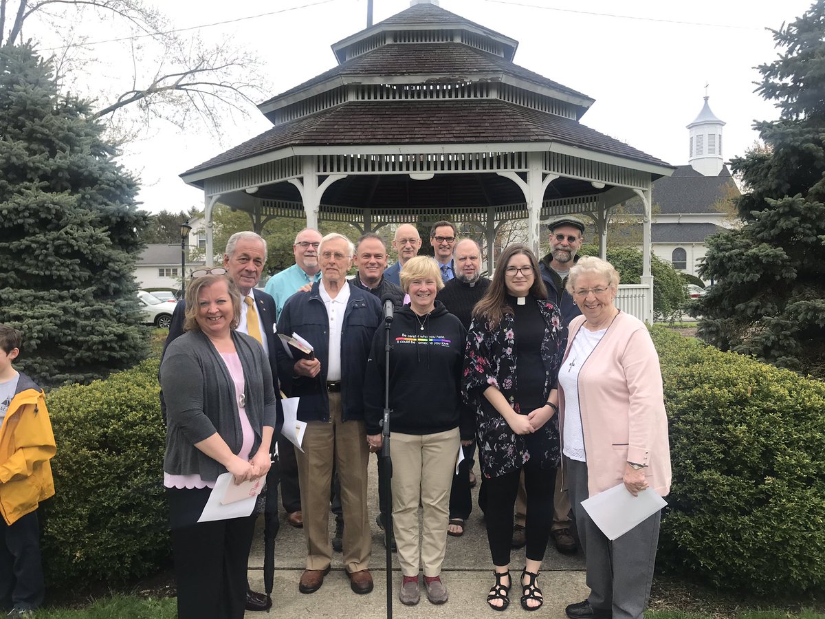 National Day of Prayer Gathering at Victory Park hosted by the Vermilion Ministerial Association &amp; Vermilion Chamber of Commerce. In photos is many of Vermilion Clergy, Mayor Forthofer and St. Mary students who performed by singing at the noon event today.