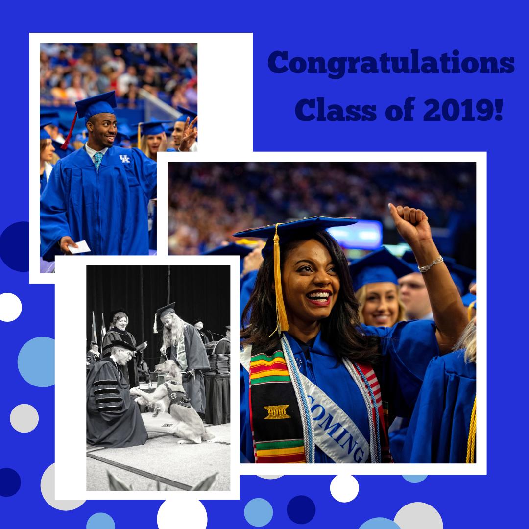 Tomorrow is the day! Congratulations to the soon-to-be graduated Class of 2019! We look forward to celebrating with = you all at Commencement Open House, hosted by the UK Alumni Association, at Rupp Arena May 3rd &amp; 5th from 11AM-5PM! 🎓🎉😸

#WeAreUK #STAT #Classof2019