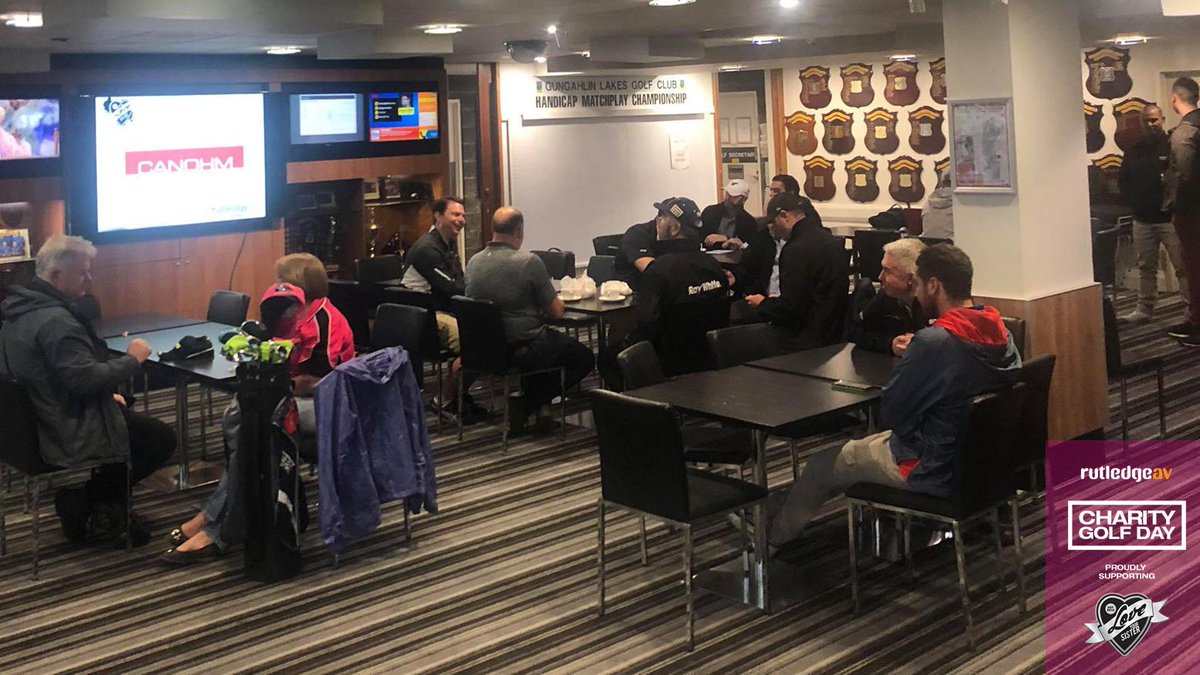 diversifiedau's tweet photo. A little drizzle has not dampened our spirits as we kicked off the 2019 Charity Golf Day in Canberra this morning, proudly supporting @loveyoursister!
@DiversifiedUS @Crestron @avttech @SamsungAU
#RutledgeAV #LoveYourSister #RAV #CharityGolfDay #DiversifiedUS #Goingglobal https://t.co/IhOupR51iw